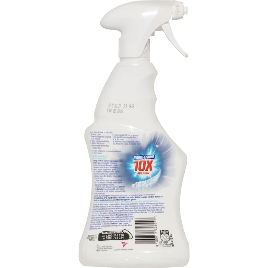 Harpic Toilet Cleaner White & Shine Bleach Spray Trigger Trigger 500mL