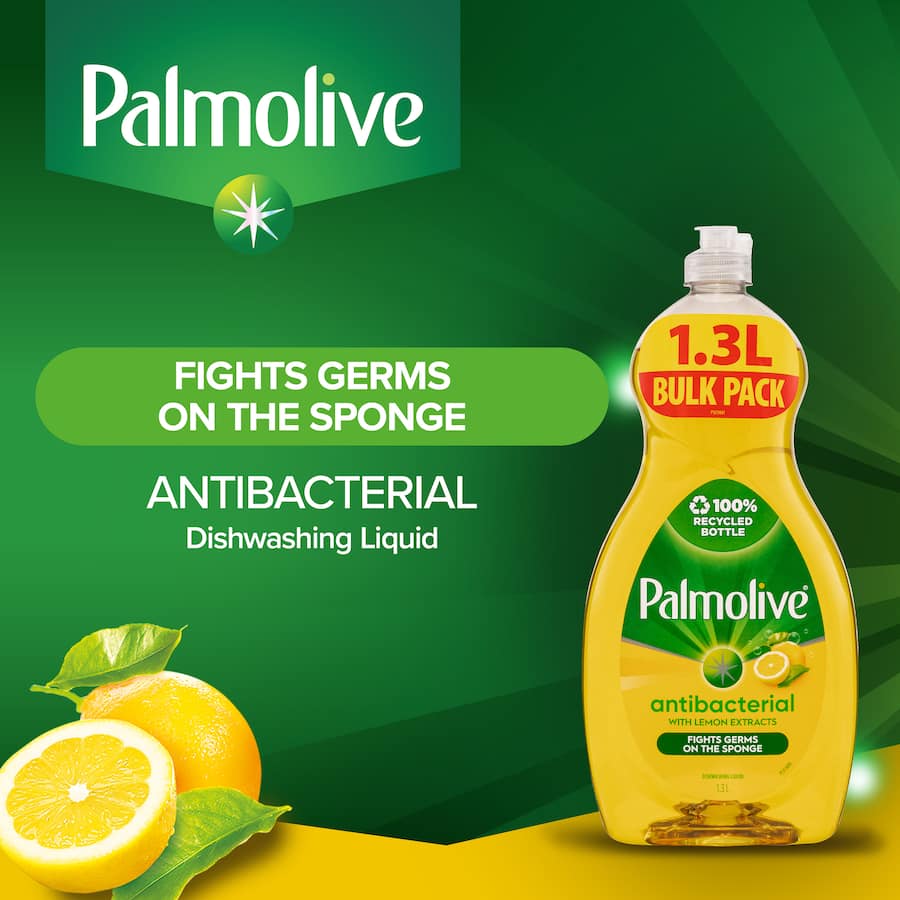 Palmolive Dishwash Liquid Antibacterial Lemon Value Pack for tough grease removal, refreshing lemon scent, and eco-friendly formula.
