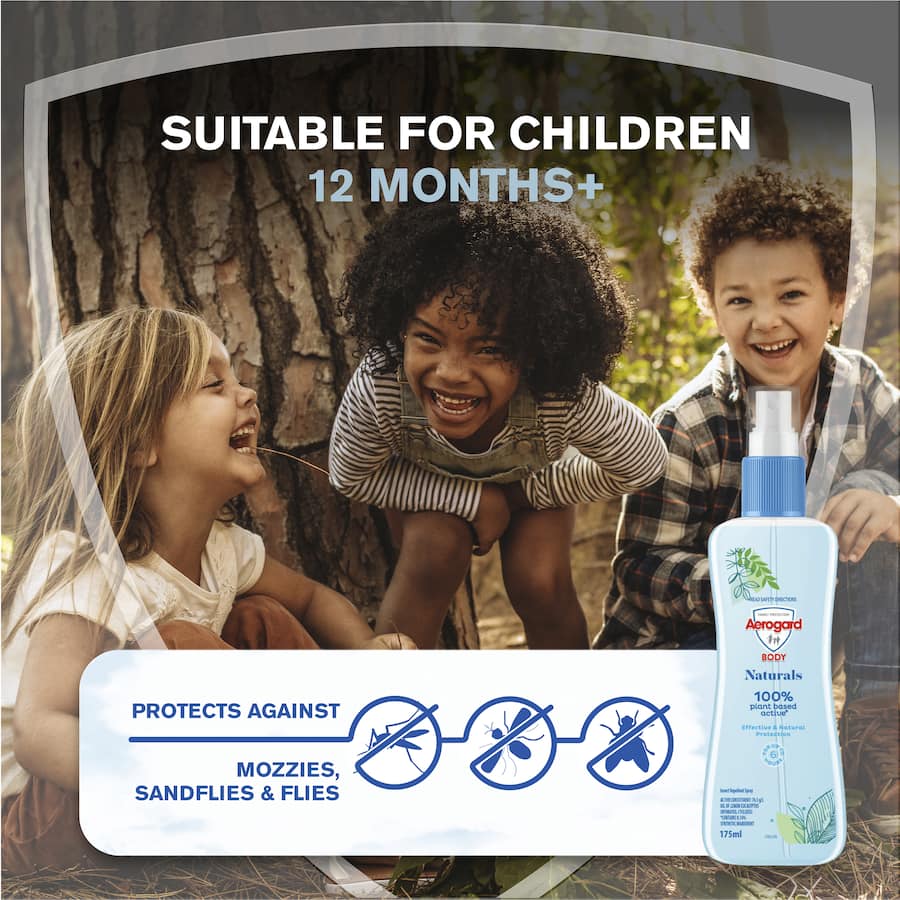 Aerogard Insect Repellent Natural 175ml pump spray offers eco-friendly, plant-based protection against mosquitoes and flies.