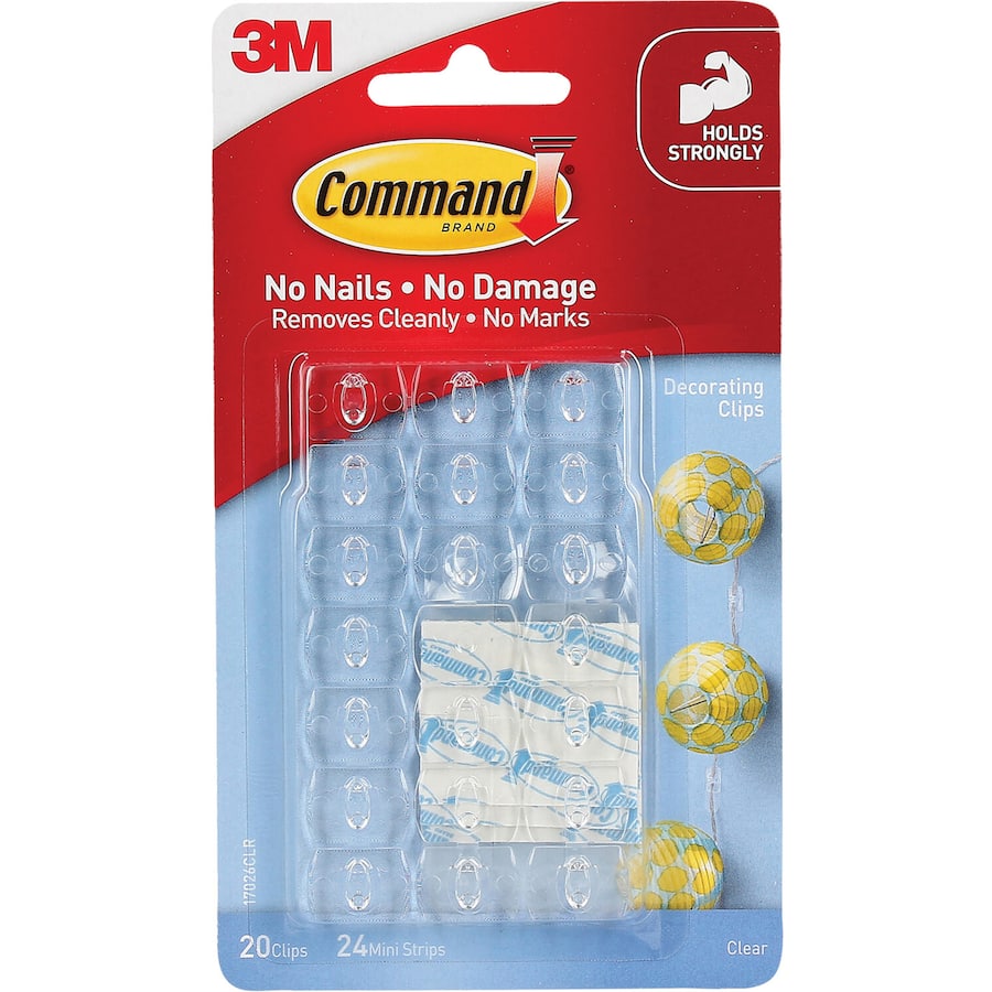 3m Command Hooks & Hangers Decorating Clips 20pack
