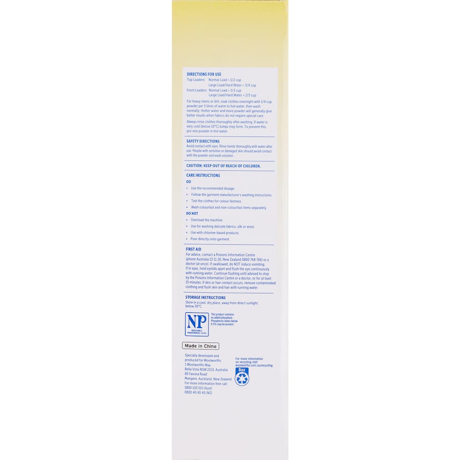 Eco-friendly lemon concentrate laundry powder for vibrant freshness and tough stain removal in all fabrics.