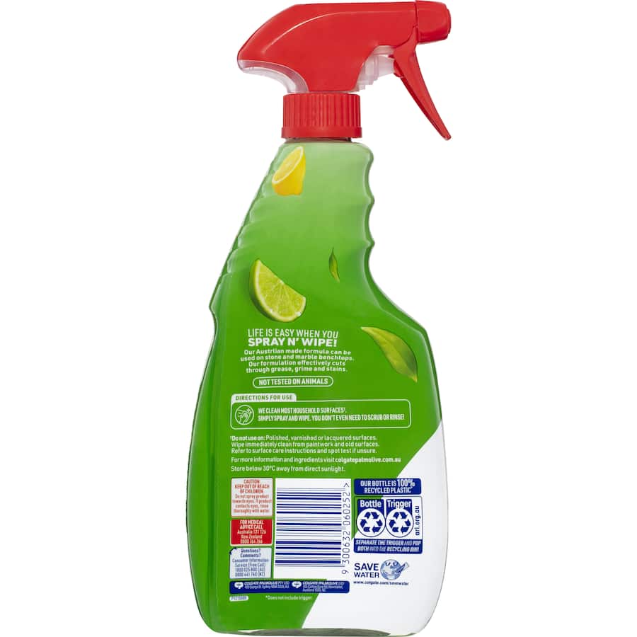 Ajax Spray N Wipe Kitchen Spray with Baking Soda, effective multipurpose cleaner safe for stone, leaves kitchens fresh and clean.