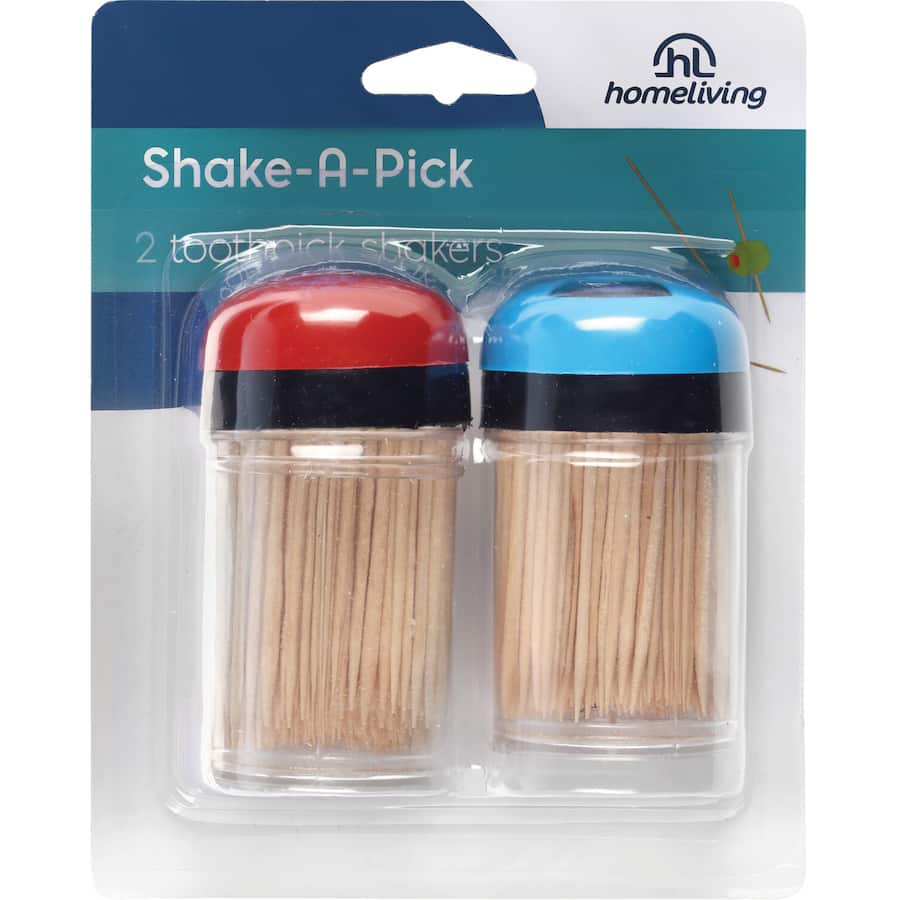 Homeliving Toothpicks Shaker set featuring 2 stylish shakers with 400 wooden toothpicks for elegant entertaining and serving.