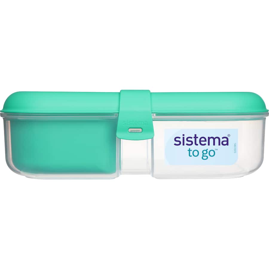 Sistema To Go Container Ribbon Lunch 1.1L with locking lid, removable compartments, and Mini Bite Pot for fresh food storage.
