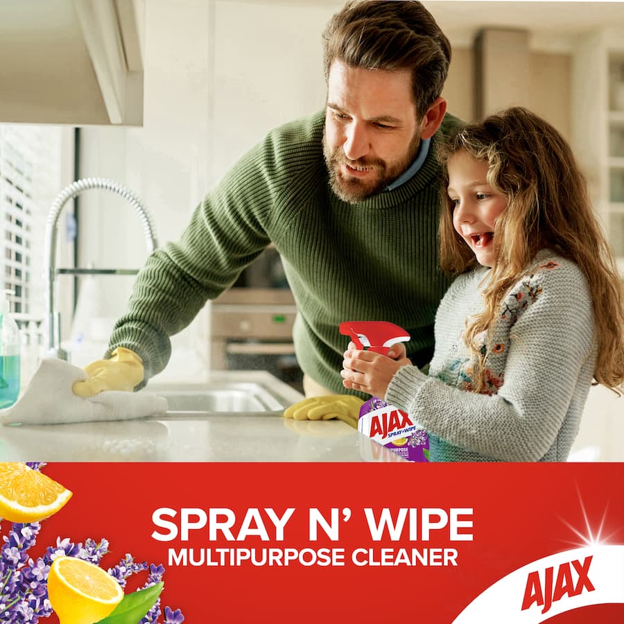 Ajax Spray N Wipe Multipurpose Cleaning Spray Antibacterial Lavender Citrus