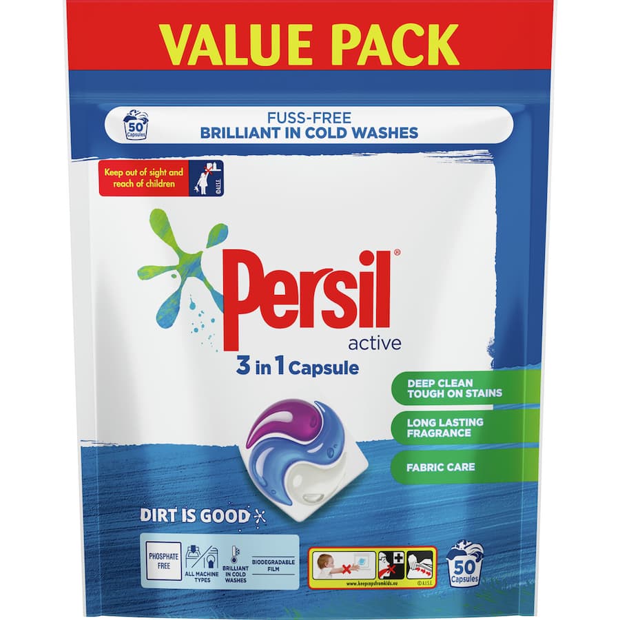 Persil Laundry Capsules 3 In 1 Active 50pack