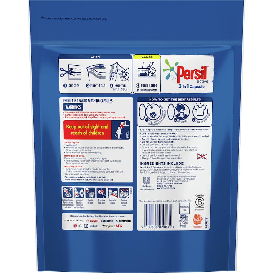 Persil Laundry Capsules 3 In 1 Active 50pack