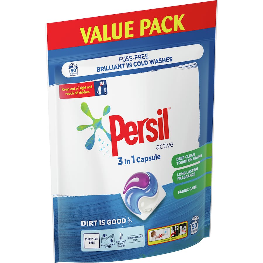 Persil Laundry Capsules 3 In 1 Active 50pack