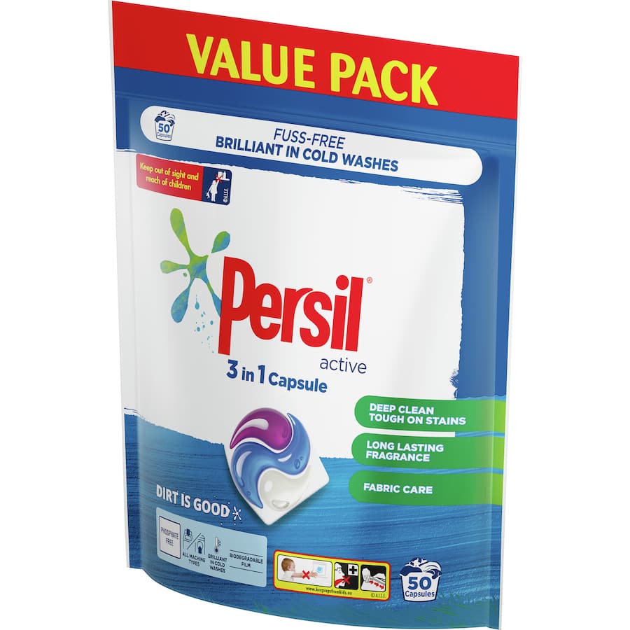 Persil Laundry Capsules 3 In 1 Active 50pack