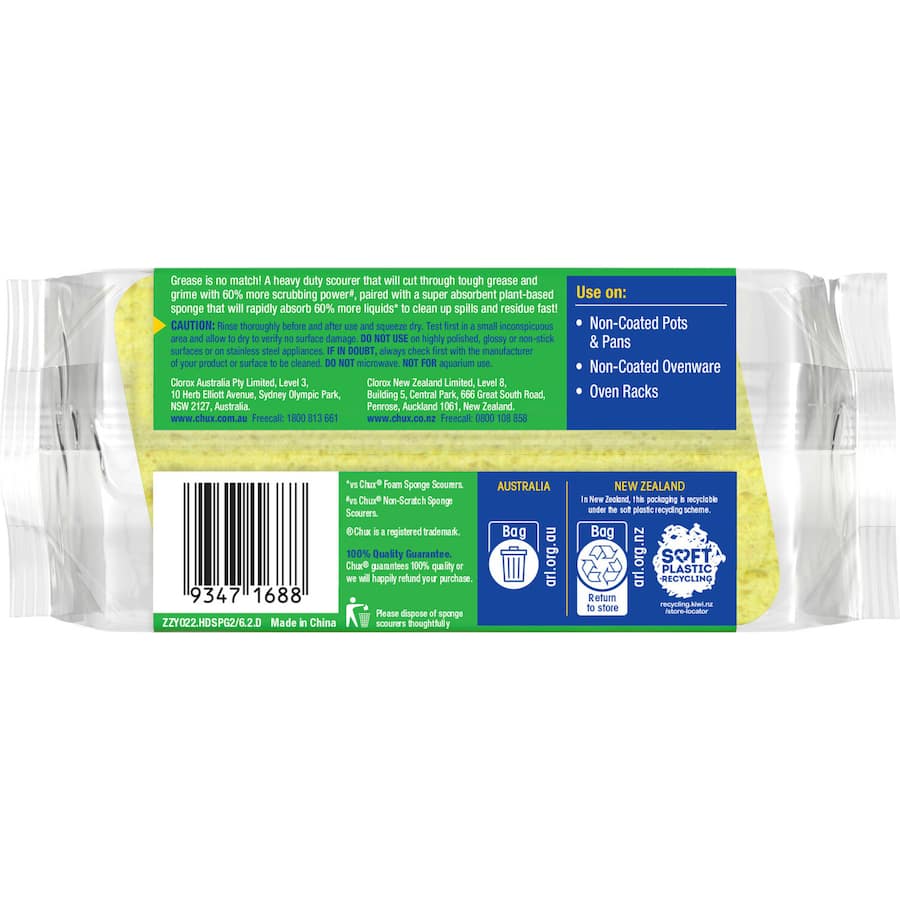 Heavy-duty Chux scourer for tough cleaning, suitable for various surfaces, ensures scratch-free results on stubborn grime.