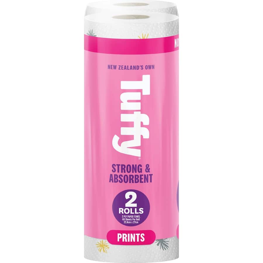 Tuffy Paper Towels Print: strong, absorbent sheets for tackling tough messes, designed for eco-friendly cleaning.