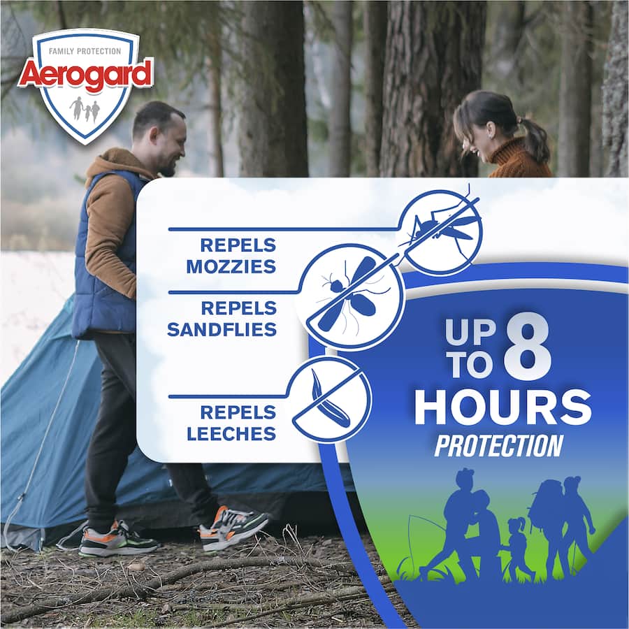 Aerogard Insect Repellent Pump Spray provides 6 hours of protection against mosquitoes and other biting insects.