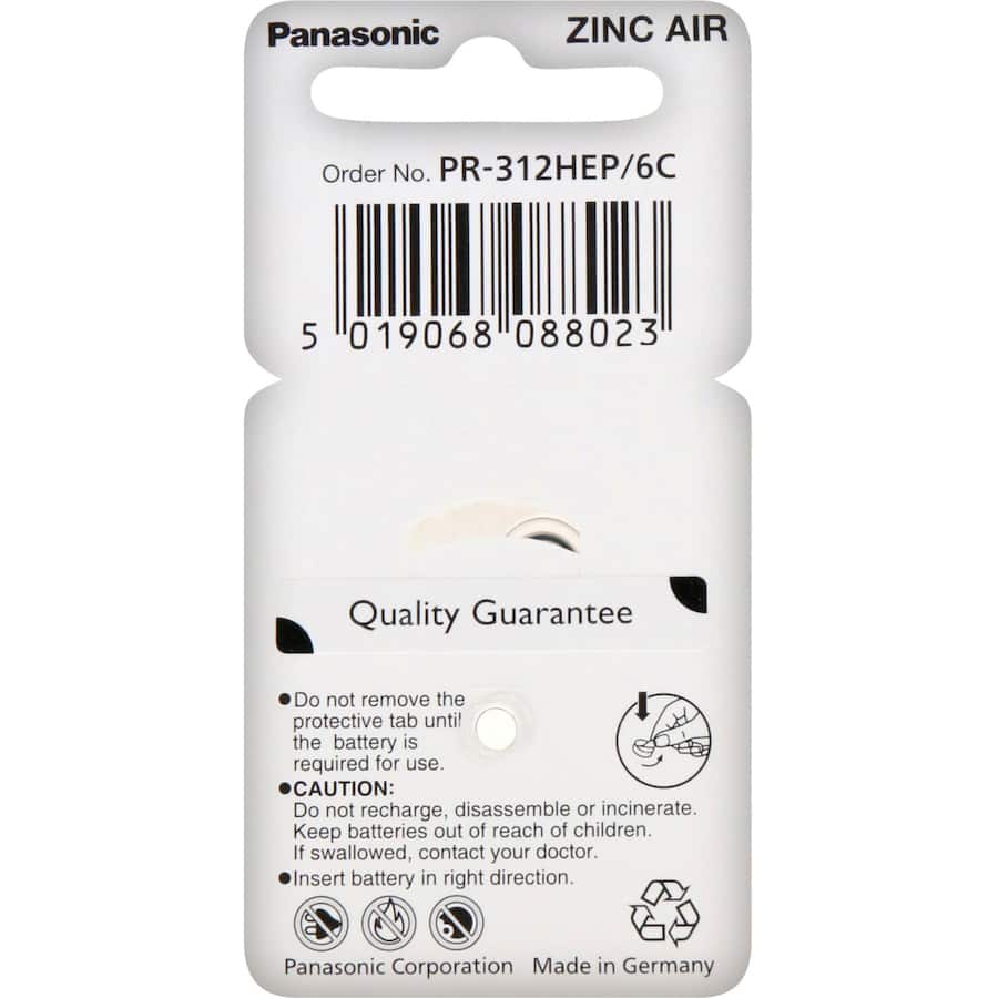 Panasonic Hearing Aid Battery Pr41 1pack