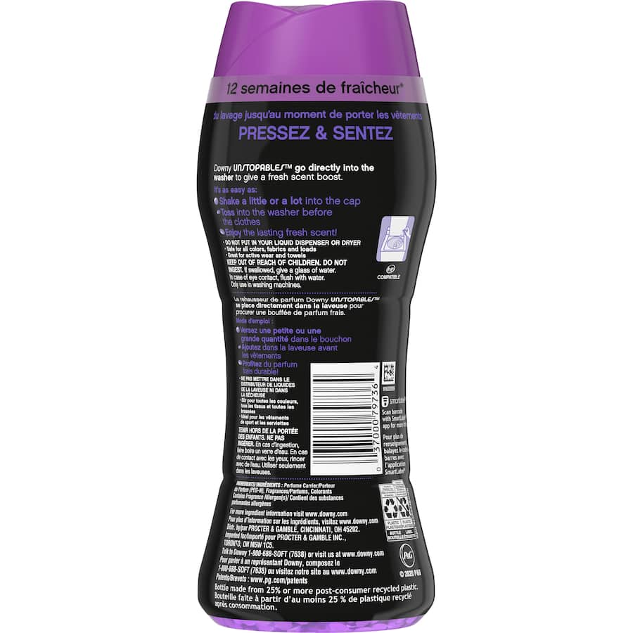 Downy Unstoppable Floral Scent Booster enhances laundry with long-lasting fragrance beads for irresistibly fresh clothes.