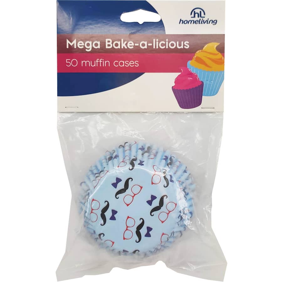Vibrant Homeliving baking cups in assorted designs, perfect for large muffins and cupcakes, enhancing your baking experience.
