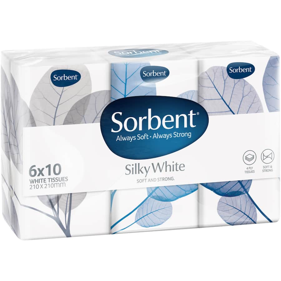Sorbent Tissues Pocket Pack 4ply 6pack