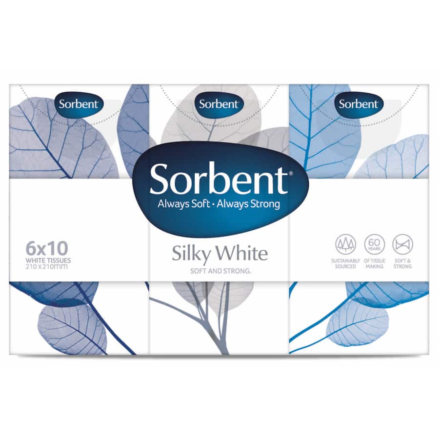 Sorbent Tissues Pocket Pack 4ply 6pack