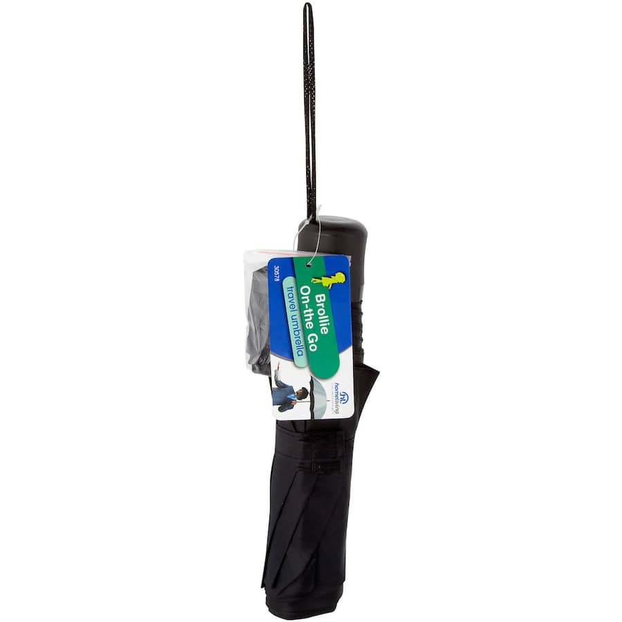 Lightweight and portable Homeliving Compact Travel Umbrella, available in blue, black, and red for reliable rain protection.