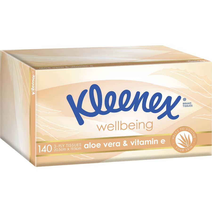 Kleenex Extra Care Tissues Aloe Vera Box 140pack