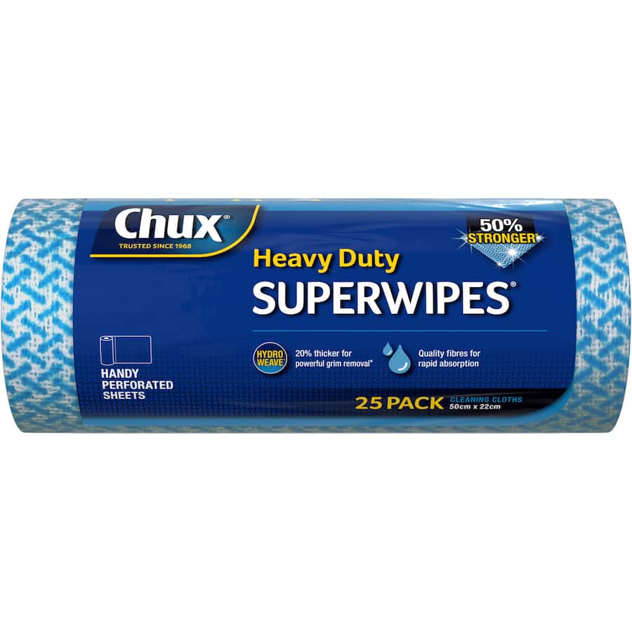 Chux Superwipes Heavy Duty Roll Roll 25pack