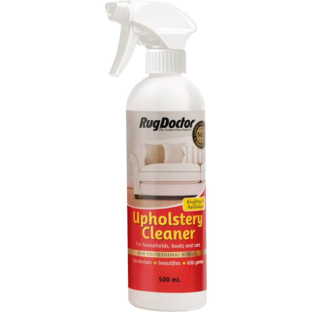 Rug Doctor Upholstery Cleaner revitalizes furniture, removing stains and odors for a fresh, like-new appearance.