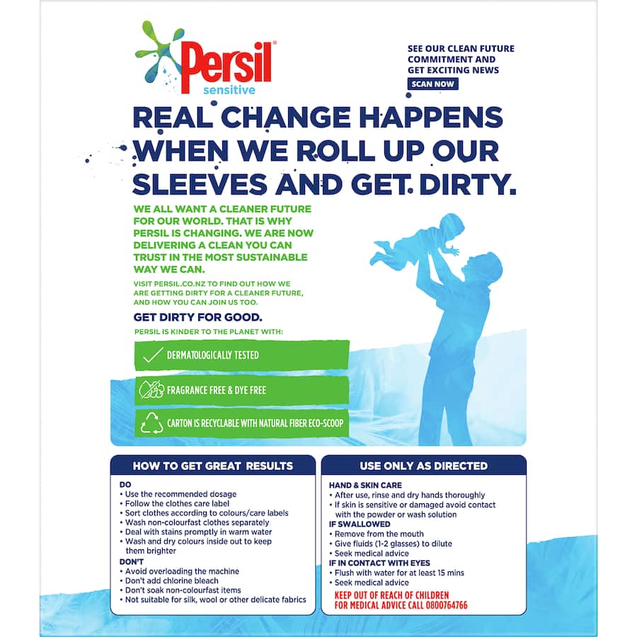 Persil Front & Top Loader Laundry Powder Sensitive 4kg