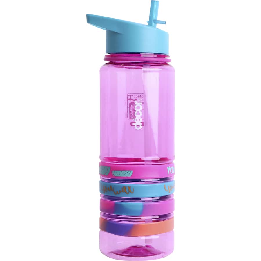Decor Tritan Drink Bottle Bands Pumped Assorted colours 750mL
