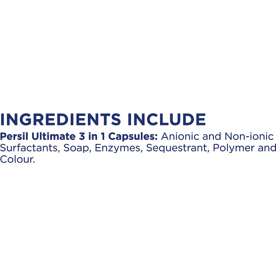Persil Ultimate Laundry Capsules Sensitive: dermatologist-tested, fragrance-free, 3-in-1 cleaning for sensitive skin.