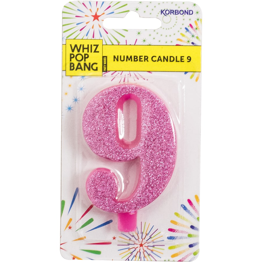 Whiz Pop Bang Candles Number 9, vibrant hand-poured scented candle for a fragrant and relaxing home ambiance.