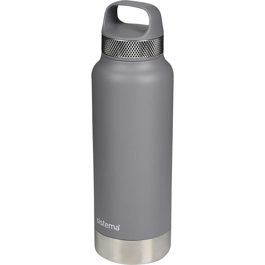 Sistema Drink Bottle with dual wall stainless steel design, keeping drinks cold for 24 hours and hot for 12 hours.