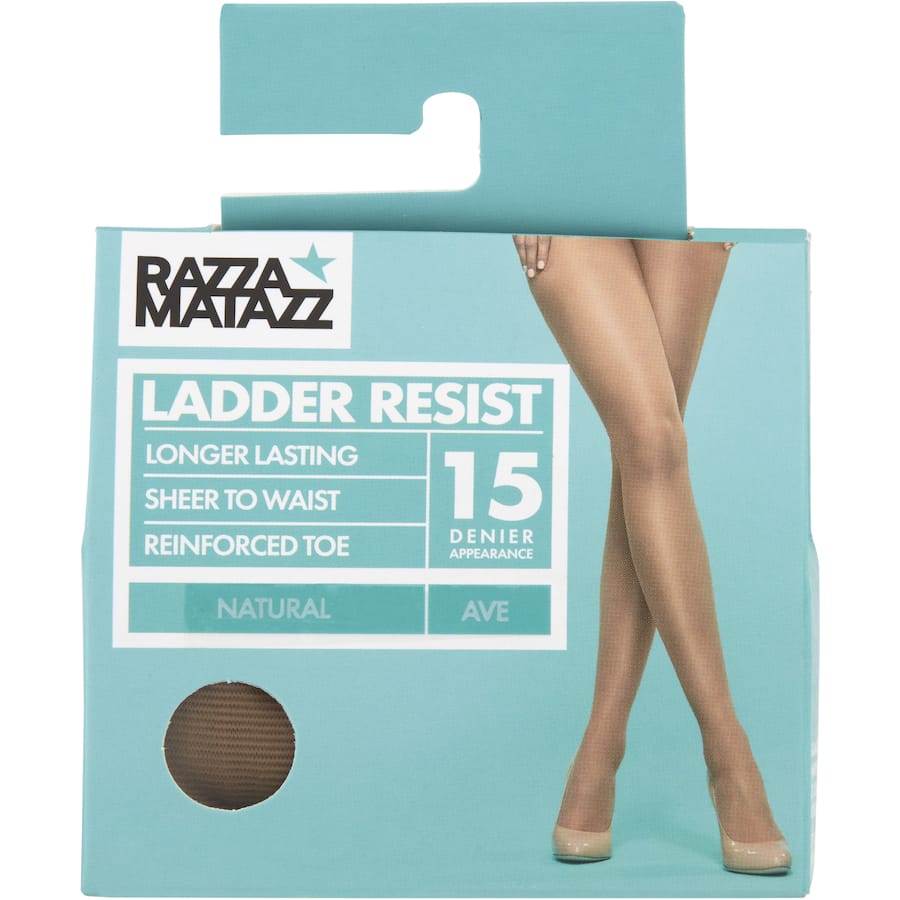 Razzamatazz Ladder Resist Pantyhose Extra Large Natural 15 Denier 1pr