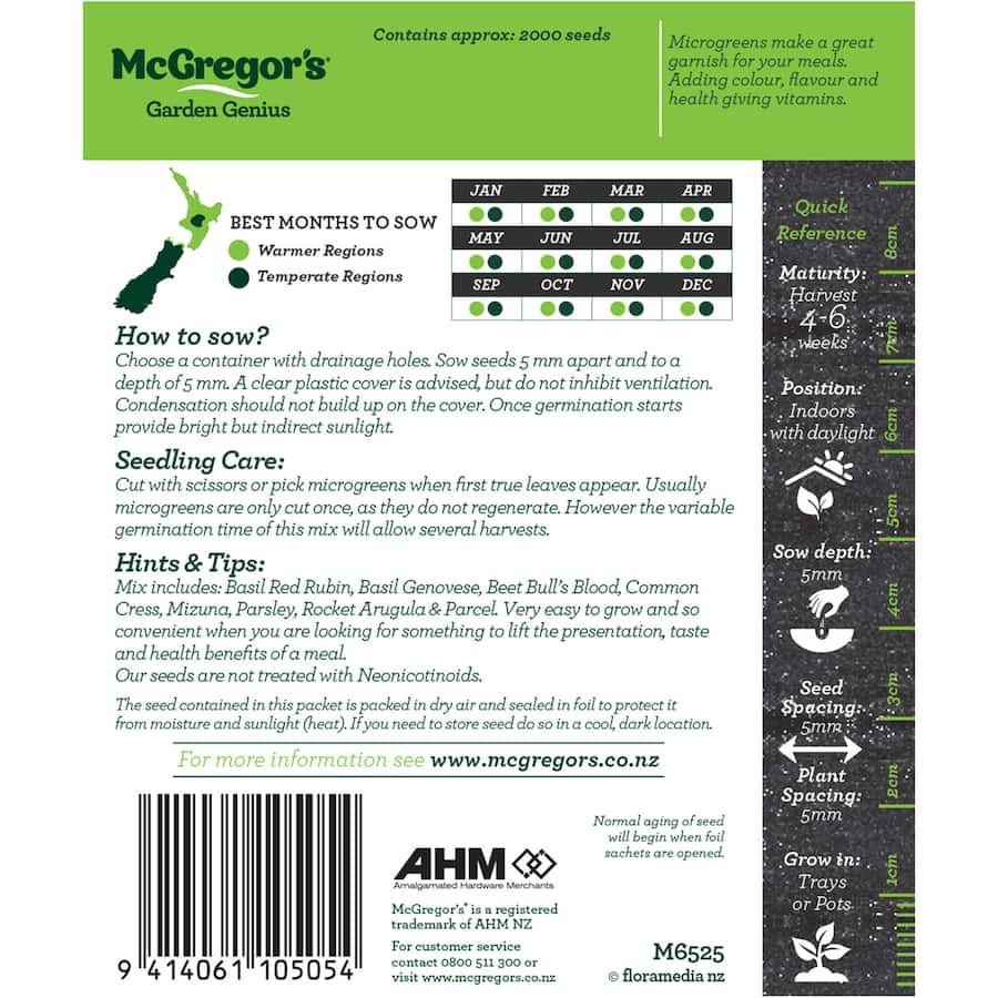 Mcgregors Vegetable Seeds Micro Green Mix