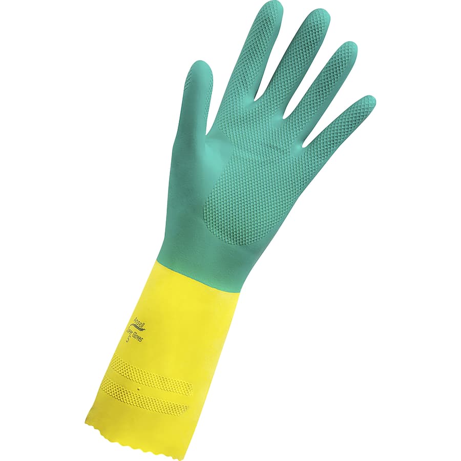 Ansell Supergloves Cotton Medium: Durable, comfortable gloves for heavy-duty cleaning, moisture-absorbing, snug fit for dexterity.