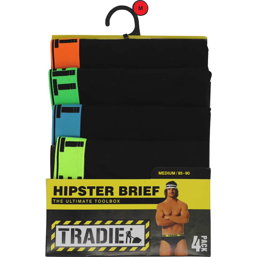 Tradie Men's Medium Briefs: breathable fabric, elastic waistband, snug fit for comfort and support in daily activities.