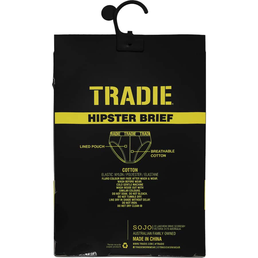 Tradie Men's Medium Briefs, designed for comfort and support with a breathable fabric and flexible waistband.