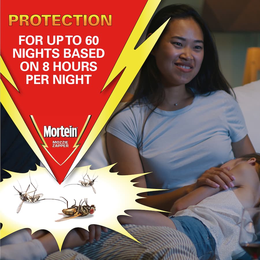 Mortein Peaceful Nights Insect Repellent Plug In for bug-free living, repelling mosquitoes and flies with adjustable intensity.