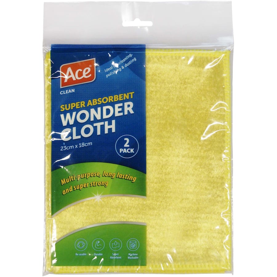 Ace Cleaning Cloth Wonder: premium microfiber cloth for streak-free, eco-friendly cleaning on multiple surfaces.