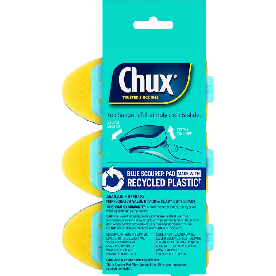 Chux Dish Brush Dish Wand: Non-scratch design for gentle, effective cleaning of dishes, glasses, and utensils.