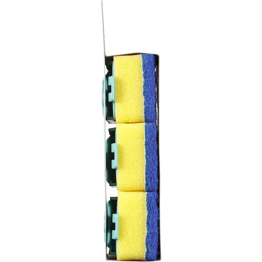 Non-scratch Chux Dish Brush Wand with angled design for easy cleaning of dishes and utensils, compatible refill system.