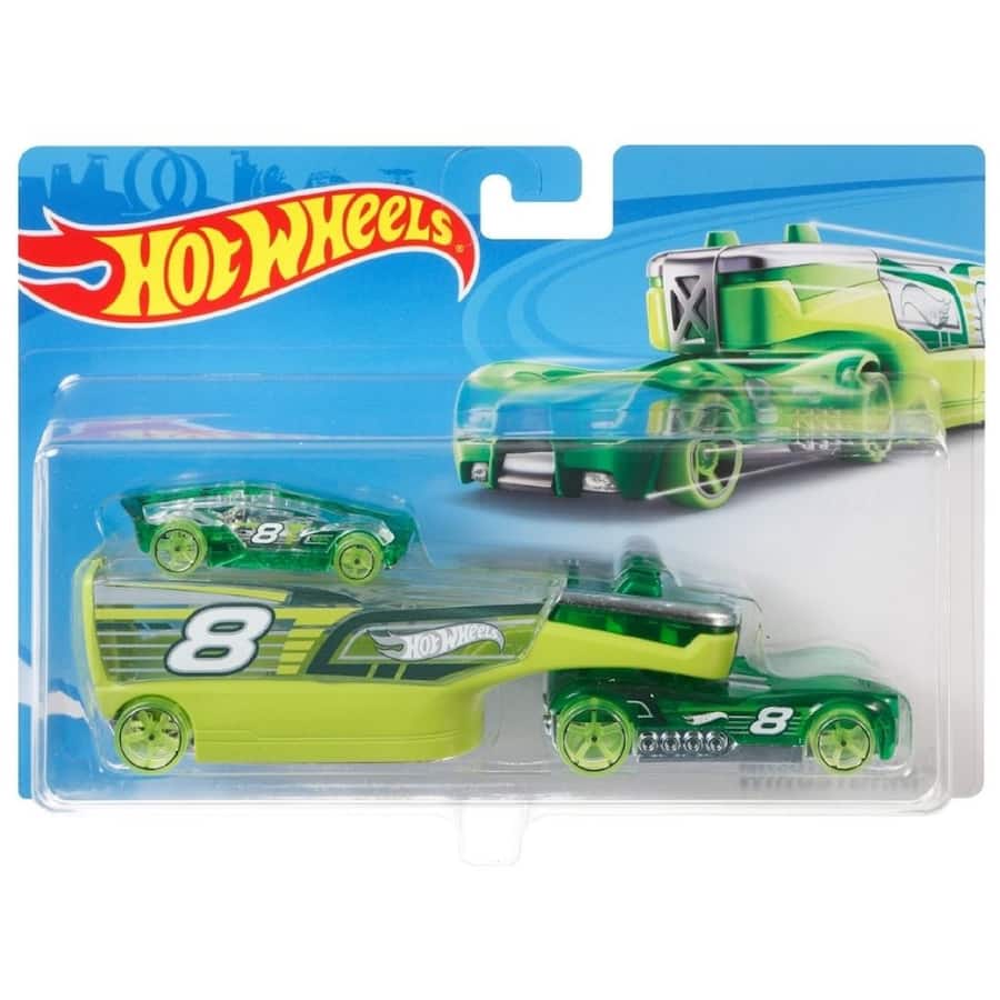 Hot Wheels Toys Super Rig with 1:64 scale car, designed for dynamic play and thrilling adventures for kids and collectors.
