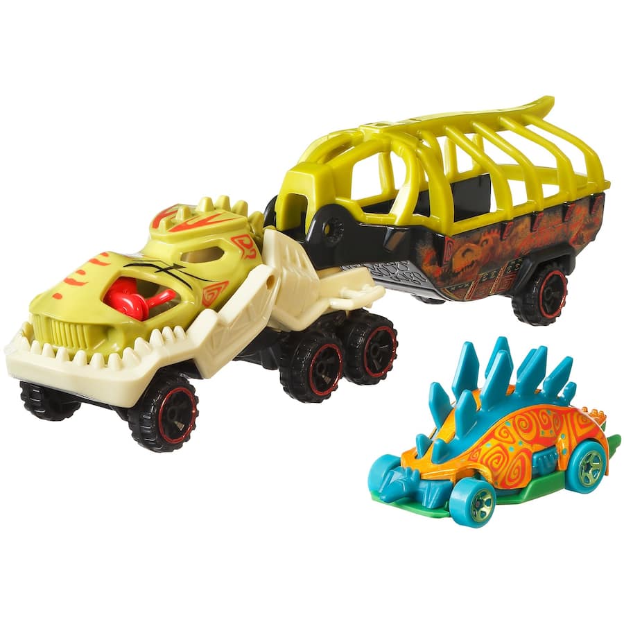 Colorful Hot Wheels Super Rig with a 1:64 scale car, designed for imaginative play and thrilling racing adventures.