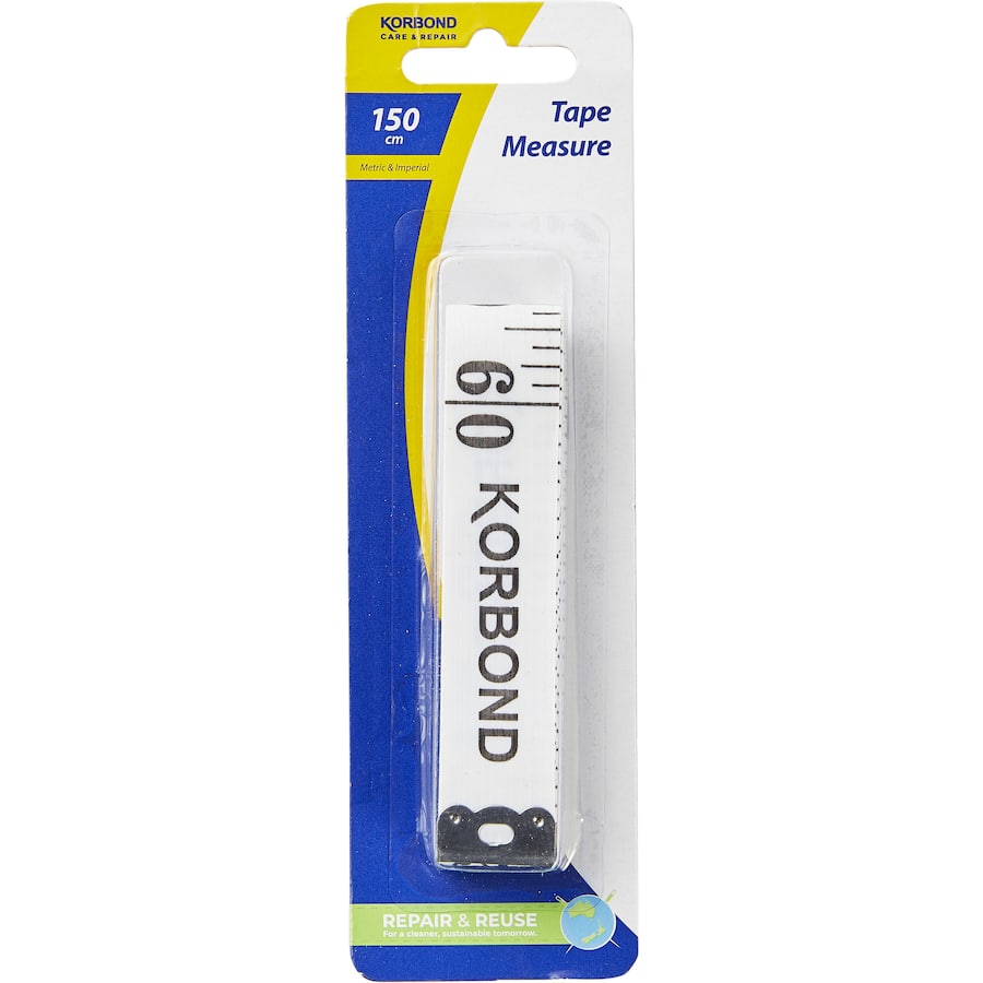 Korbond Measuring Tape: durable, lightweight tool measuring up to 5 meters with clear markings in imperial and metric units.