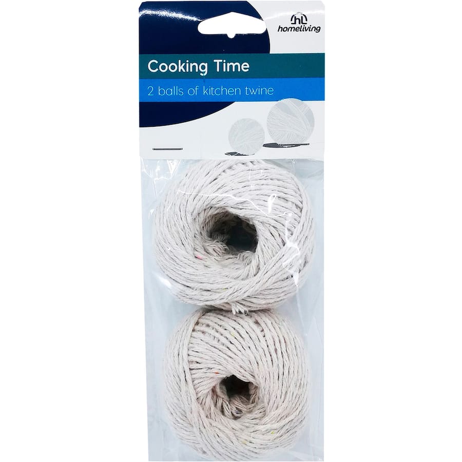 Two durable Homeliving Kitchen Twine Balls, ideal for tying roasts and bundling herbs in cooking and crafting.