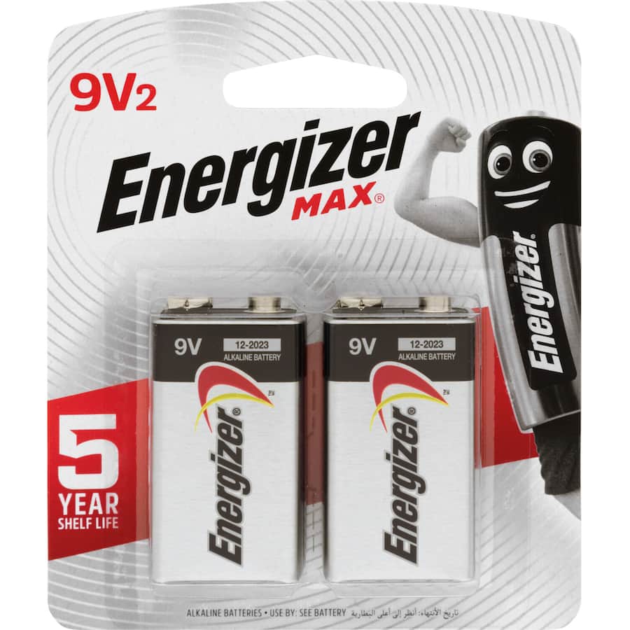 Energizer Max 9V Battery: long-lasting alkaline power for smoke detectors, remotes, and more with Power Seal Technology.