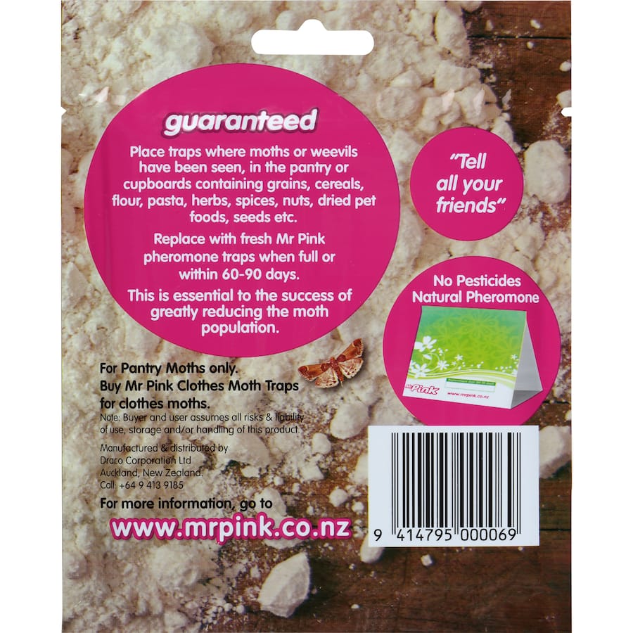 Mr Pink Insect Control Pantry Moth Trap: eco-friendly sticky trap using pheromones to capture pantry moths, safe for homes.