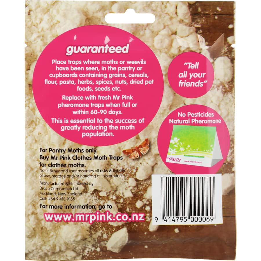 Mr Pink Insect Control Pantry Moth Trap designed to capture pantry moths safely and effectively using natural pheromones.