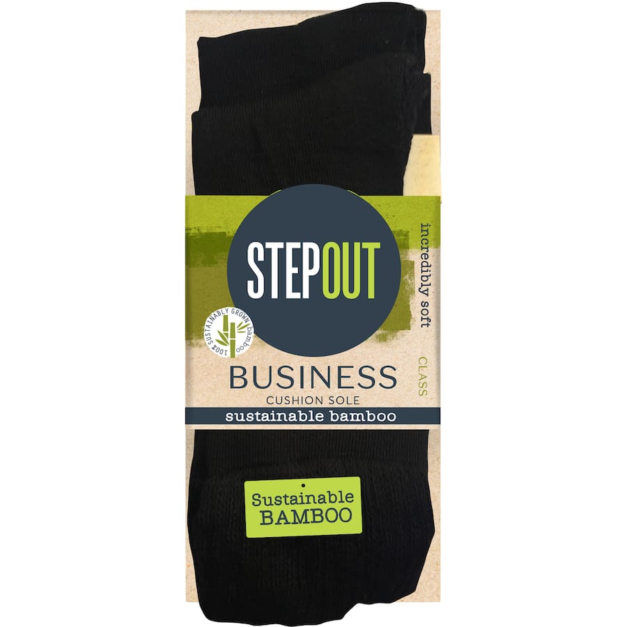 Stepout Nature Socks Bamboo Business Sz 35-38.5 2pack