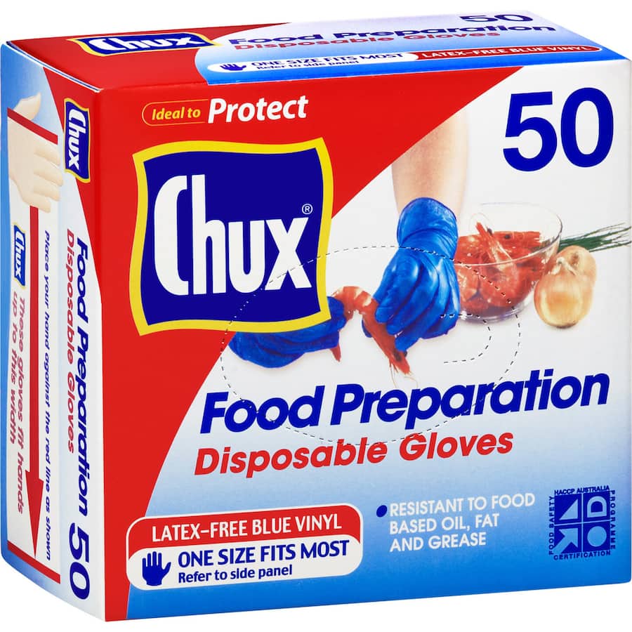 Chux Gloves Food Preparation Disposable 50pack