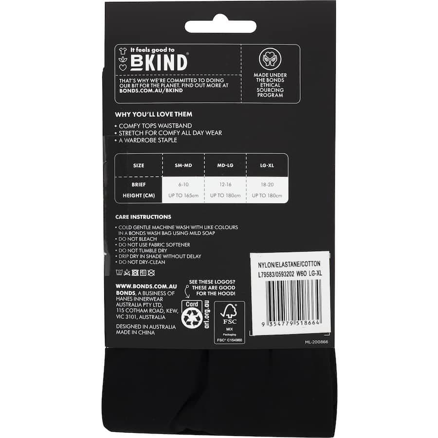 Bonds Tights Small - Medium Opaque Black 70d 1pr