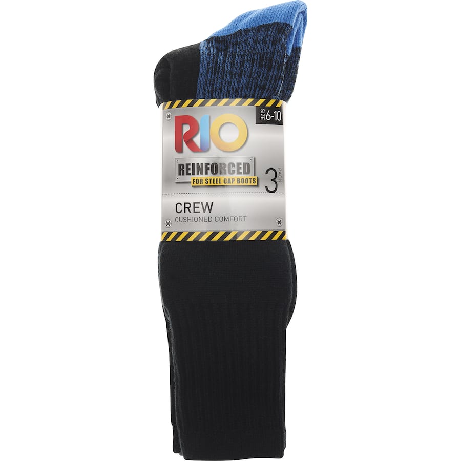 Rio Socks Mens Work 78 Size 6+ 3pack